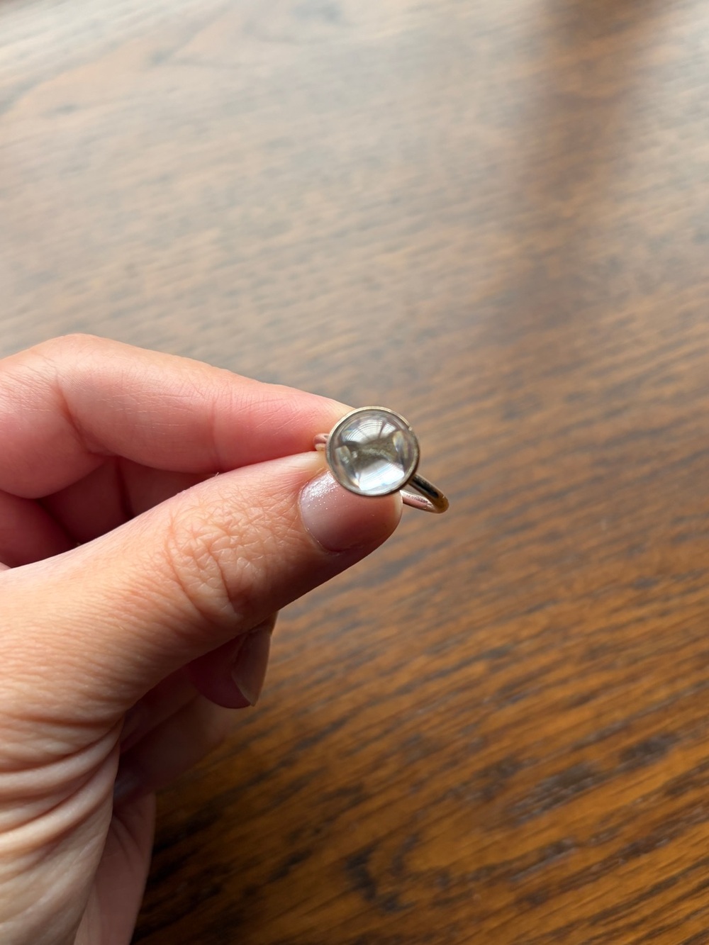 Pandora Poetic Droplets ring in Clear Quartz and Sterling silver sz 4.5